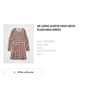 AE plaid long sleeve mini dress